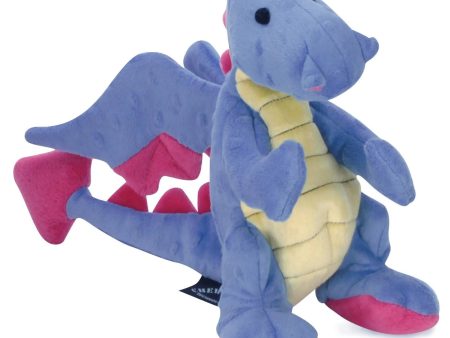 goDog Dragon w Chew Guard Periwinkle Plush Dog Toy Online Hot Sale