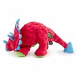 goDog Dino Triceratops w Chew Guard Plush Dog Toy Red Supply