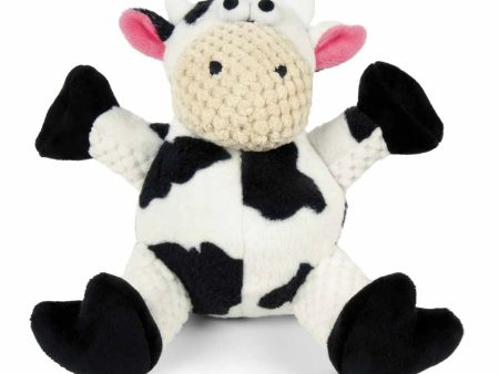 goDog Checkers Sitting Cow Plush Dog Toy Small Online now