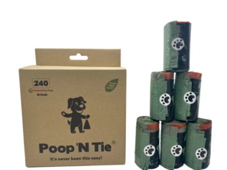 Poop  N Tie Refill Box - 16 Rolls Of Drawstring Bags Hot on Sale