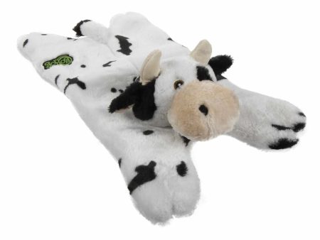 goDog Barnyard Buddies Cow Squeaky Plush Flattie Dog Toy Hot on Sale