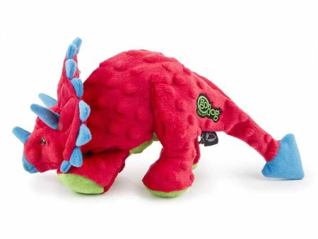 goDog Dino Triceratops w Chew Guard Plush Dog Toy Red Supply