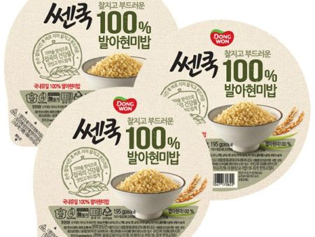 Dongwon Sencook 100% sprouted brown rice instant rice, 195g,3 pcs Supply