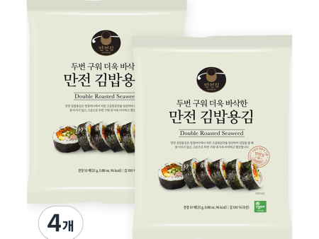 Manjeon Kim Twice-baked gimbap seaweed 10p, 25g, 4 pieces Supply