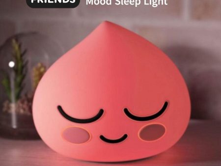 KAKAO FRIENDS Silicone Touch Mood Sleep Light Apeach 3 Level Brightness Control Soft Material AAA Battery USB Cable Power on Sale